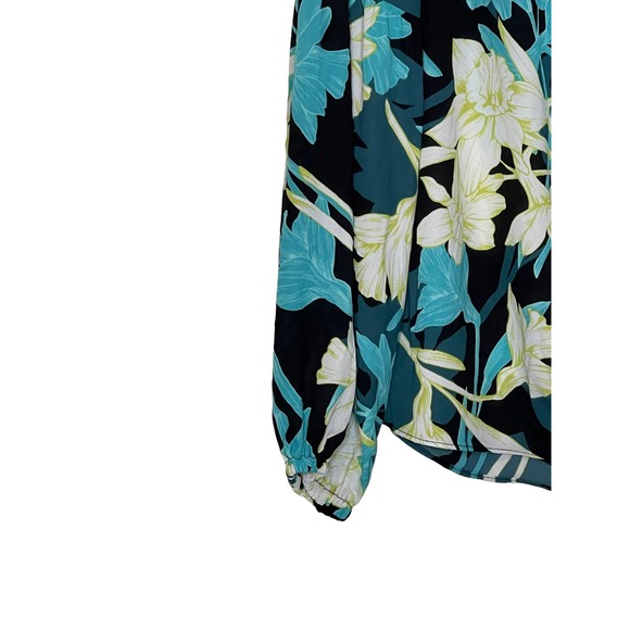 Joseph Ribkoff Women Blouse Style 212239 Floral Tie-Front V-Neck Long Sleeves 4 - Picture 4 of 10